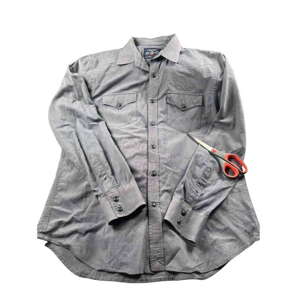 American Eagle Outfitters Vintage Fit Long Sleeve Snap Button Western Shirt MenL